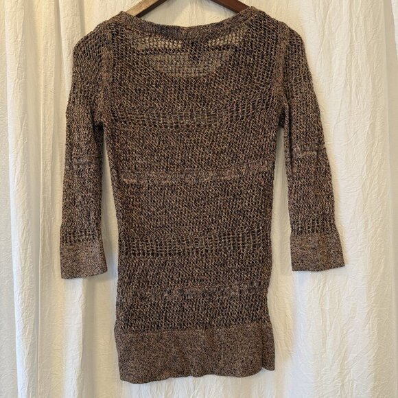 White House Black Market Open Knit Womens Size Small Metallic Brown - Picture 4 of 6